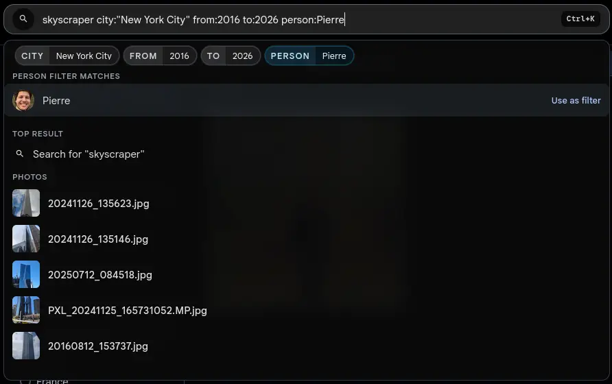 Inline Search Filters screenshot