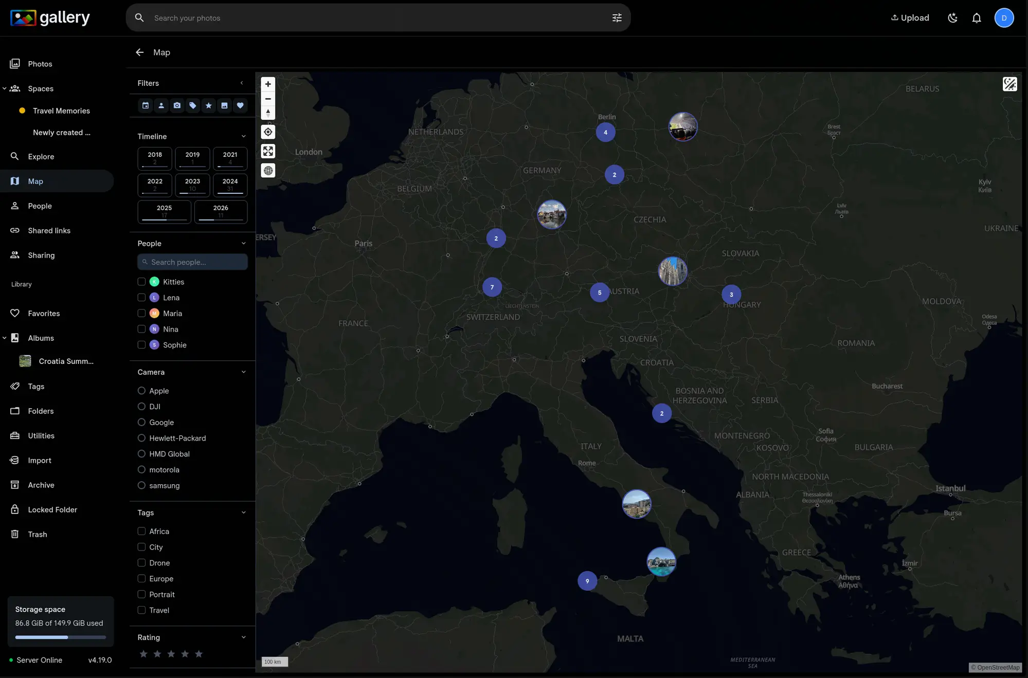 Kartenfilterung Screenshot