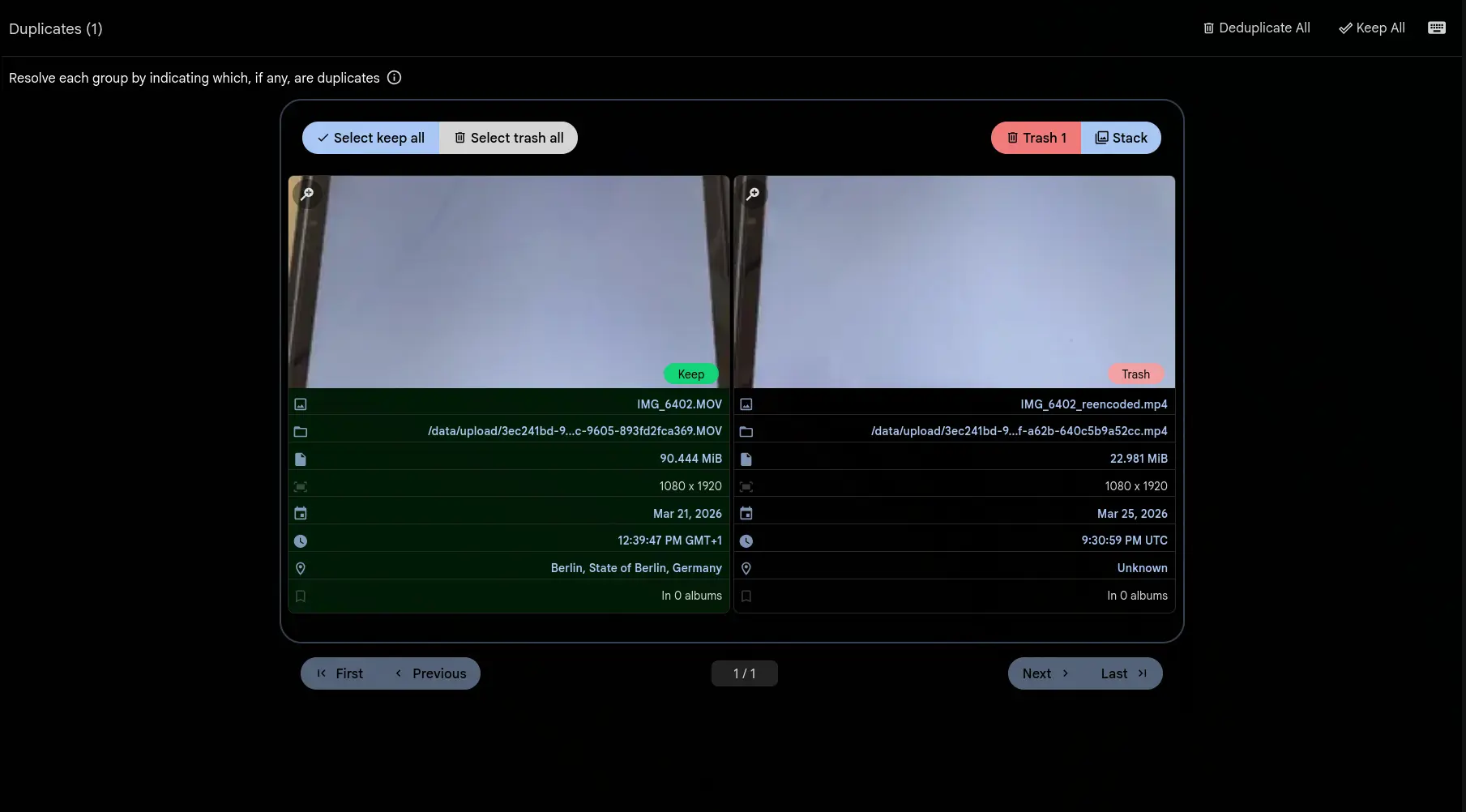 Video Duplicate Detection
