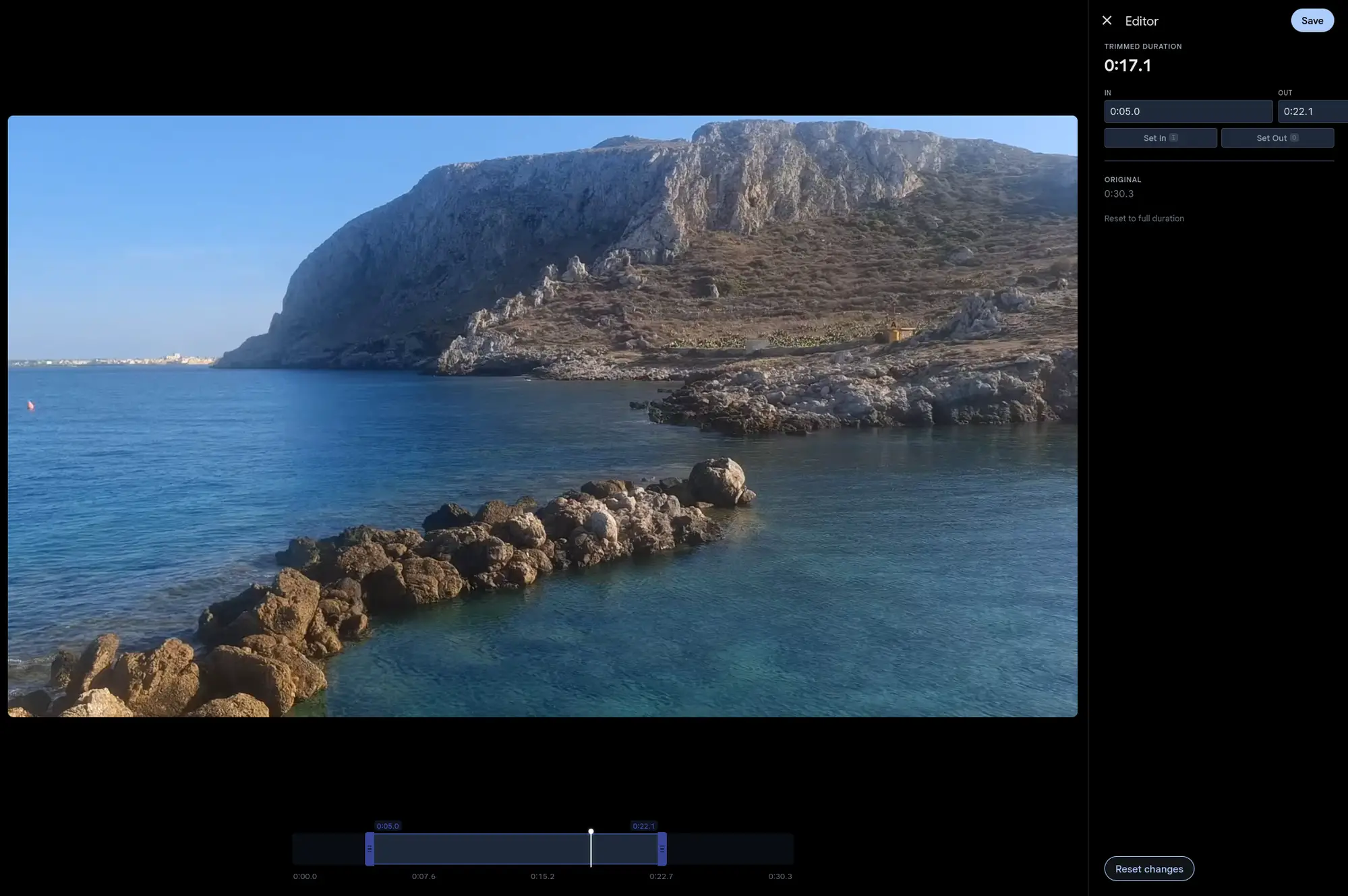 Video Trimming screenshot